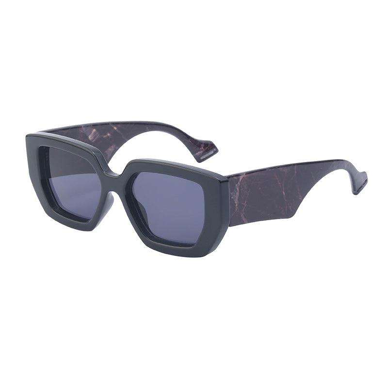 Wholesale PC Square Frame Wide Temples Ladies Sunglasses